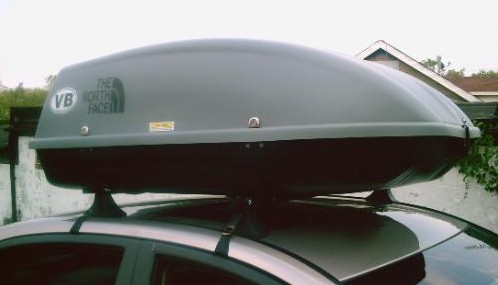 The SportRack Explorer car top carrier on a car